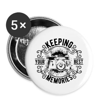 photographe - Lot de 5 petits badges (25 mm) - blanc - Devant