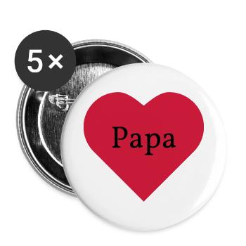 Ich liebe Papa - Buttons klein 25 mm (5er Pack) - Weiß - Vorne