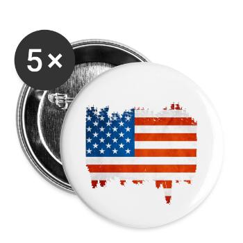 USA - Buttons klein 25 mm (5er Pack) - Weiß - Vorne