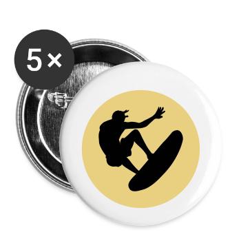 surf cool sport logo - Buttons small 1''/25 mm (5-pack) - white - Front