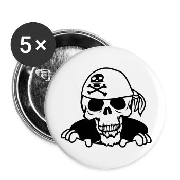 boden loch kapitaen matrose pirat seeraeuber alt b - Buttons klein 25 mm (5er Pack) - Weiß - Vorne