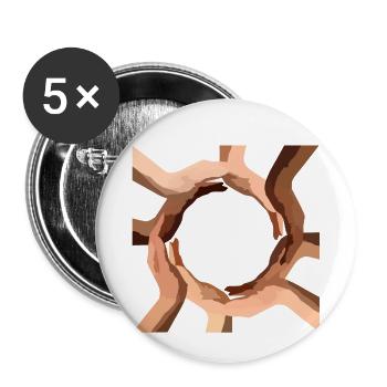 Gegen Rassismus - Buttons klein 25 mm (5er Pack) - Weiß - Vorne
