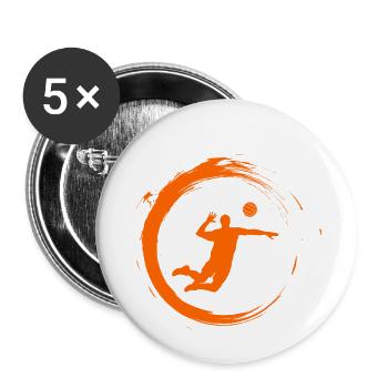 Volleyball volleyball player - Buttons small 1''/25 mm (5-pack) - white - Front
