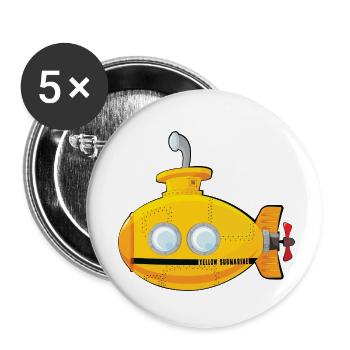yellow submarine - Buttons small 1''/25 mm (5-pack) - white - Front