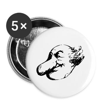 Satire comic. Mann mit großer Nase. Opa - Buttons klein 25 mm (5er Pack) - Weiß - Vorne