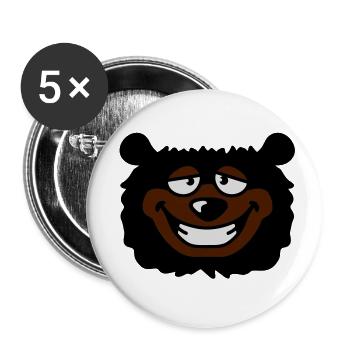 bear_head - Buttons klein 25 mm (5er Pack) - Weiß - Vorne