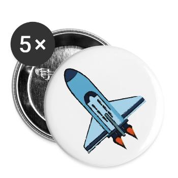 rocket ship - Buttons small 1''/25 mm (5-pack) - white - Front
