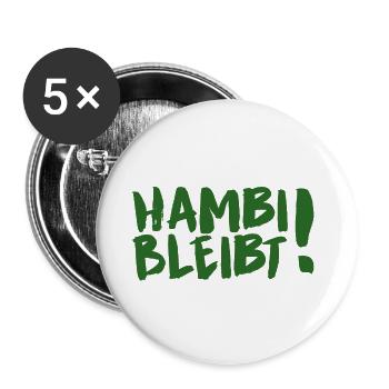 Hambacher Forst Hambi stays! - Buttons small 1''/25 mm (5-pack) - white - Front