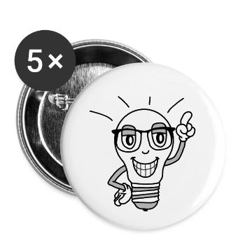 Glühbirne - Buttons klein 25 mm (5er Pack) - Weiß - Vorne
