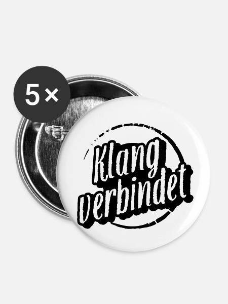 Klang verbindet - Buttons klein 25 mm (5er Pack) - Weiß