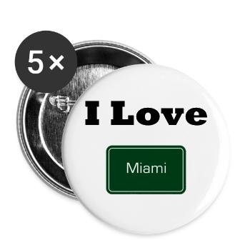 I love Miami - Buttons klein 25 mm (5er Pack) - Weiß - Vorne