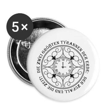Vintage Uhr - Buttons klein 25 mm (5er Pack) - Weiß - Vorne