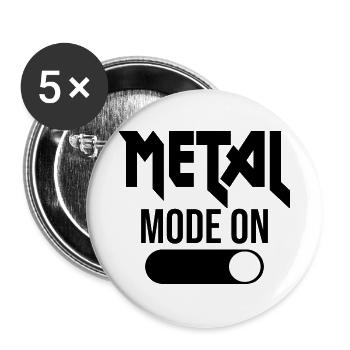 Heavy Metal Mode on - Buttons klein 25 mm (5er Pack) - Weiß - Vorne
