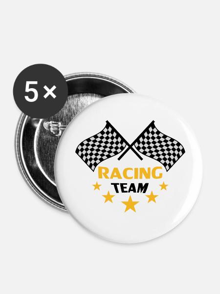 racing_team - Buttons klein 25 mm (5er Pack) - Weiß