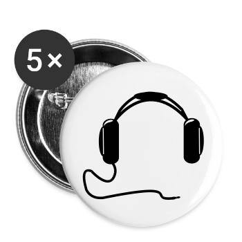 DJ Kopfhörer - Buttons klein 25 mm (5er Pack) - Weiß - Vorne