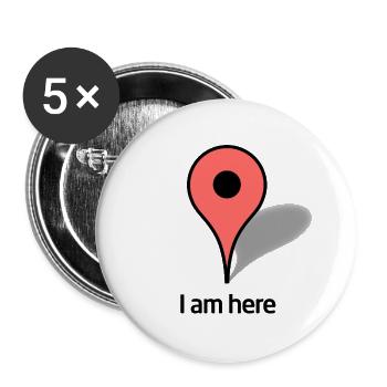 Google Map Marker - Buttons klein 25 mm (5er Pack) - Weiß - Vorne