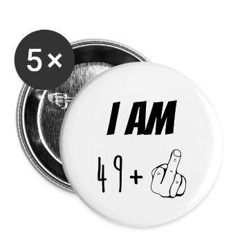 Ich bin 50 Geburtstag - Buttons klein 25 mm (5er Pack) - Weiß - Vorne