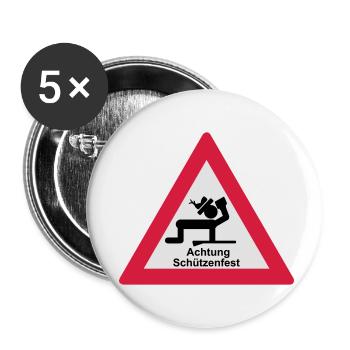Attention Marksmen - Buttons small 1''/25 mm (5-pack) - white - Front