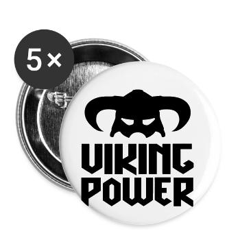 casque de viking - Lot de 5 petits badges (25 mm) - blanc - Devant