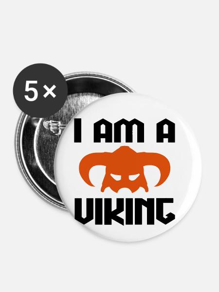 Ich bin ein Wikinger-cooles Zitat - Buttons klein 25 mm (5er Pack) - Weiß