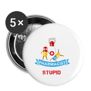 Pharmacist - Gift Pharmacist Pharmacy Exam - Buttons small 1''/25 mm (5-pack) - white - Front