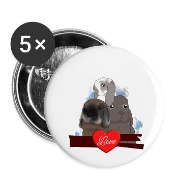 Ray Wuschel Fluffy - Lot de 5 petits badges (25 mm) - blanc - Devant