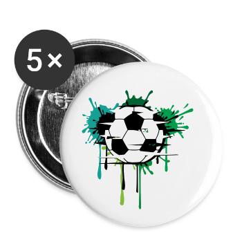 Football - Lot de 5 petits badges (25 mm) - blanc - Devant