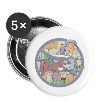 Flowers Dont Work - Buttons small 1''/25 mm (5-pack) - white - Front