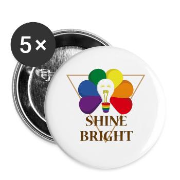 Shine Bright - Buttons klein 25 mm (5er Pack) - Weiß - Vorne