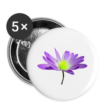 magical violet flower, blossom, nature - Buttons small 1''/25 mm (5-pack) - white - Front