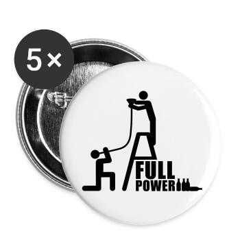 full_power__f1 - Buttons small 1''/25 mm (5-pack) - white - Front