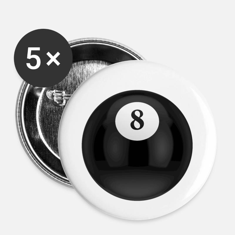 8 Ball - Buttons small 1''/25 mm (5-pack) - white
