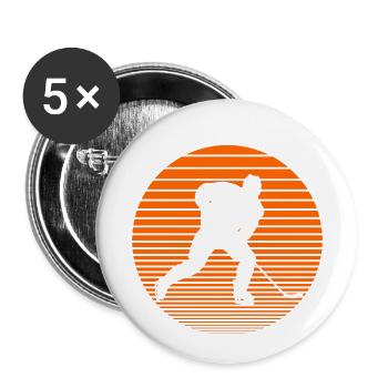 Eishockey - Buttons klein 25 mm (5er Pack) - Weiß - Vorne