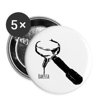 Porte-filtre "Barista" - Lot de 5 petits badges (25 mm) - blanc - Devant