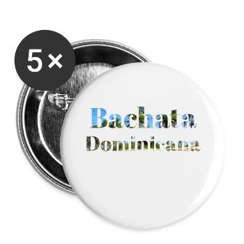 Bachata Dominicana gift dance Latinos Latina - Buttons small 1''/25 mm (5-pack) - white - Front