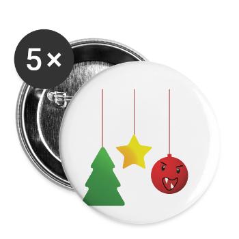 Zombiekugel-Ugly Christmas-christmascontest- - Buttons klein 25 mm (5er Pack) - Weiß - Vorne