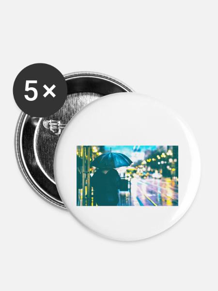 Stadt - Buttons klein 25 mm (5er Pack) - Weiß