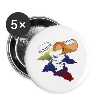 T-Shirt des montagnes · Alpinisme · Randonnée · Médecine - Lot de 5 petits badges (25 mm) - blanc - Devant