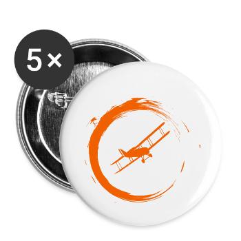 Doppeldecker - Buttons klein 25 mm (5er Pack) - Weiß - Vorne