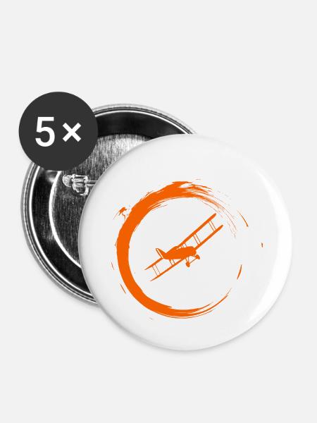 Doppeldecker - Buttons klein 25 mm (5er Pack) - Weiß