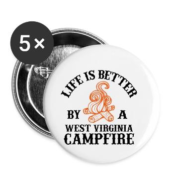 west virginia campfire - Buttons klein 25 mm (5er Pack) - Weiß - Vorne