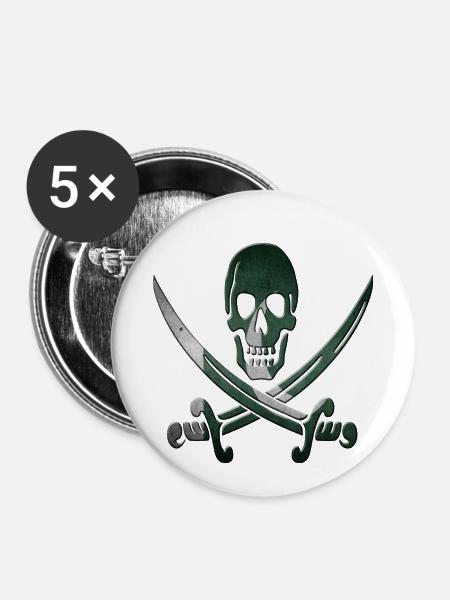 Pakistan - Buttons klein 25 mm (5er Pack) - Weiß