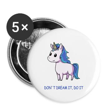 Do it Einhorn - Buttons klein 25 mm (5er Pack) - Weiß - Vorne