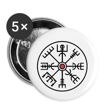 Vegvisir-Symbol - Buttons klein 25 mm (5er Pack) - Weiß - Vorne
