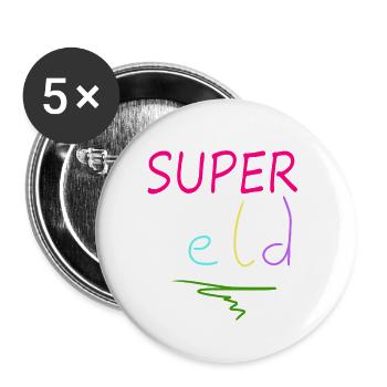 super-héros - Lot de 5 petits badges (25 mm) - blanc - Devant