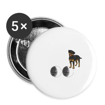 Rottweiler Hund - Buttons klein 25 mm (5er Pack) - Weiß - Vorne