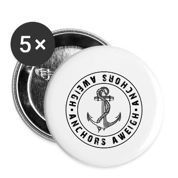 Ancre - Lot de 5 petits badges (25 mm) - blanc - Devant