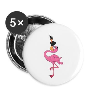Chemise Flamingo cadeau oiseau rose · bloqué - Lot de 5 petits badges (25 mm) - blanc - Devant