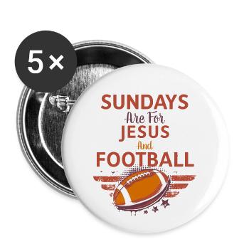 Maillot de sport • Football Sunday • Cadeau - Lot de 5 petits badges (25 mm) - blanc - Devant