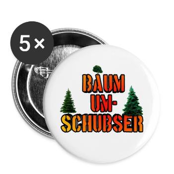 Baum-um-Schubser (2018) - Buttons klein 25 mm (5er Pack) - Weiß - Vorne